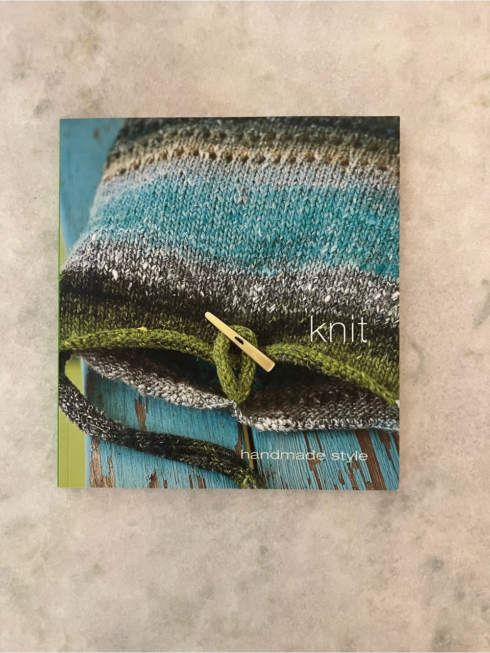Knit Handmade Style Book with Teal, Gray & Green Cover